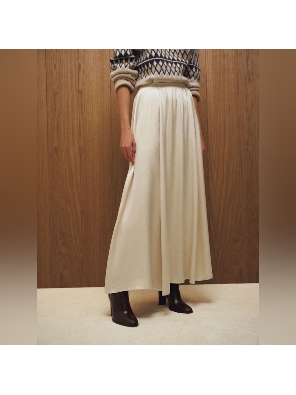 Reformation Cream Maxi Skirt